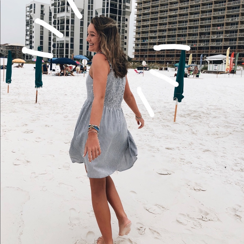 GREY+WHITE Striped Dress